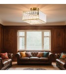 Ceiling lamps with crystals - Light Prestige Vetro square plafond gold 1xE27 LP-2910/1C GD square - product 3