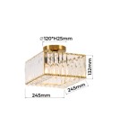 Ceiling lamps with crystals - Light Prestige Vetro square plafond gold 1xE27 LP-2910/1C GD square - product 5