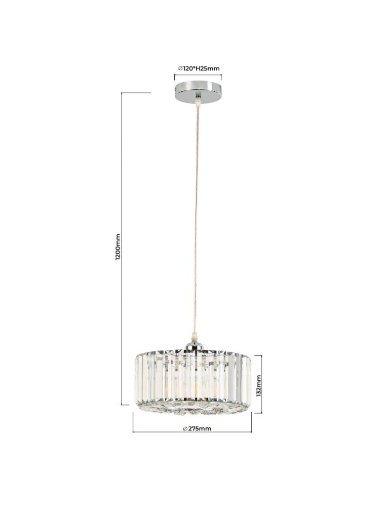Light Prestige Okrągła lampa wisząca Vetro chrom 1xE27 LP-2910/1P CH round