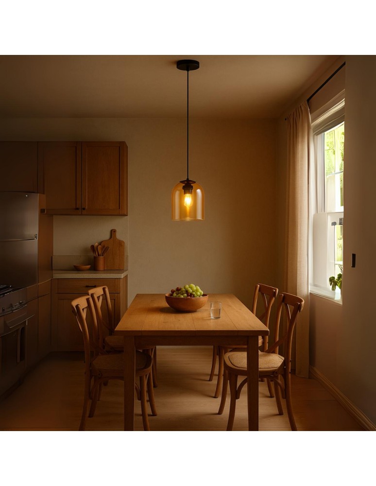 Pendant lamps - Light Prestige Elaris amber pendant lamp 1xE27 LP-8103/1P AM - product kolory-swiatla.pl 2