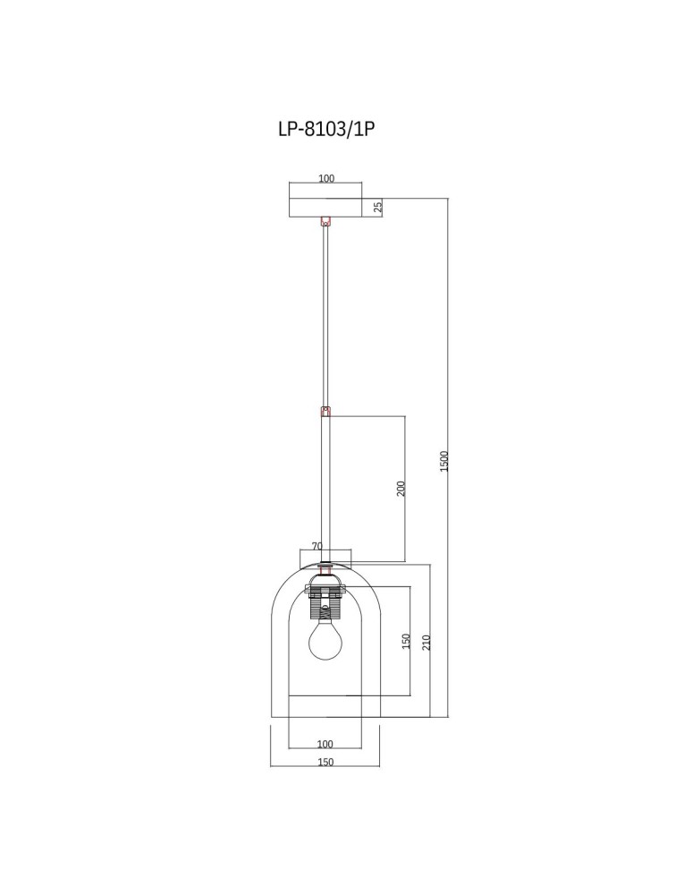 Pendant lamps - Light Prestige Elaris transparent 1xE27 pendant lamp LP-8103/1P TR - product kolory-swiatla.pl 4