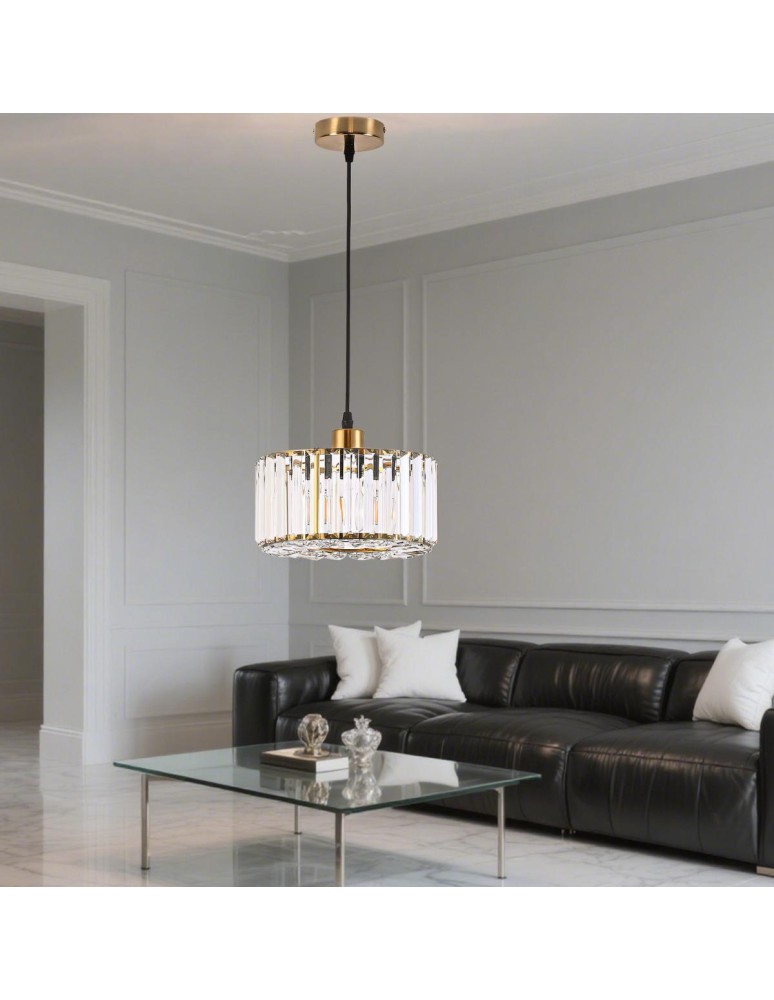 Light Prestige Okrągła lampa wisząca Vetro Złota1xE27 LP-2910/1P GD round