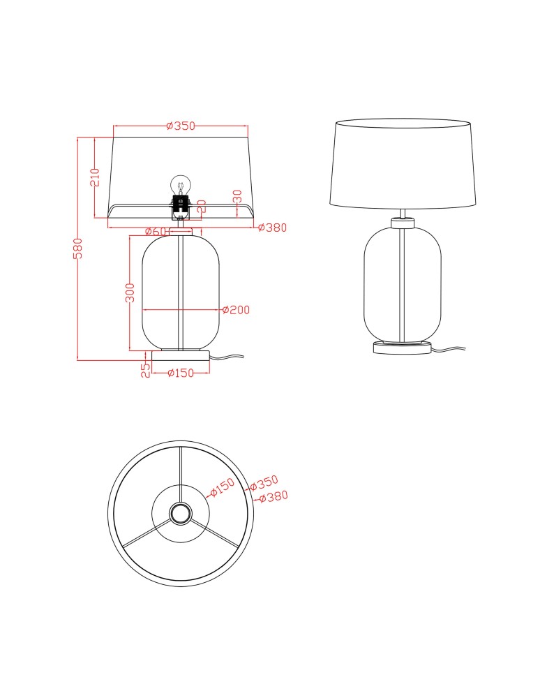 Table lamps with lampshade - Light Prestige Amur smoked table lamp 1xE27 LP-919/1T smoked - product kolory-swiatla.pl 7