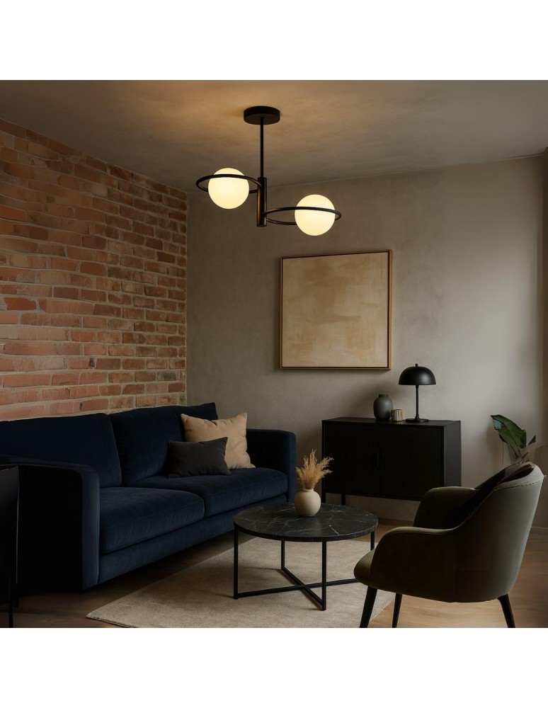 Pendant lamps - Light Prestige Plafond Dorado ring black 2 x E14 LP-002/2C ring BK - product kolory-swiatla.pl 2