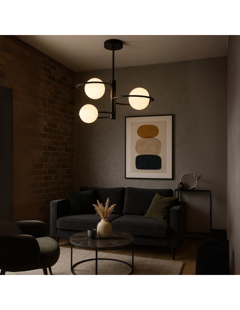 Pendant lamps - Light Prestige Plafond Dorado ring black 3x E14 LP-002/3C ring BK - product kolory-swiatla.pl 2