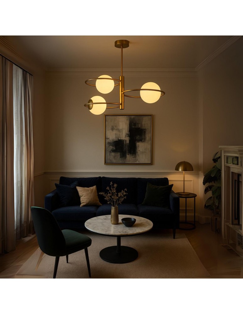 Pendant lamps - Light Prestige Plafond Dorado ring gold 3 x E14 LP-002/3C ring - product kolory-swiatla.pl 2