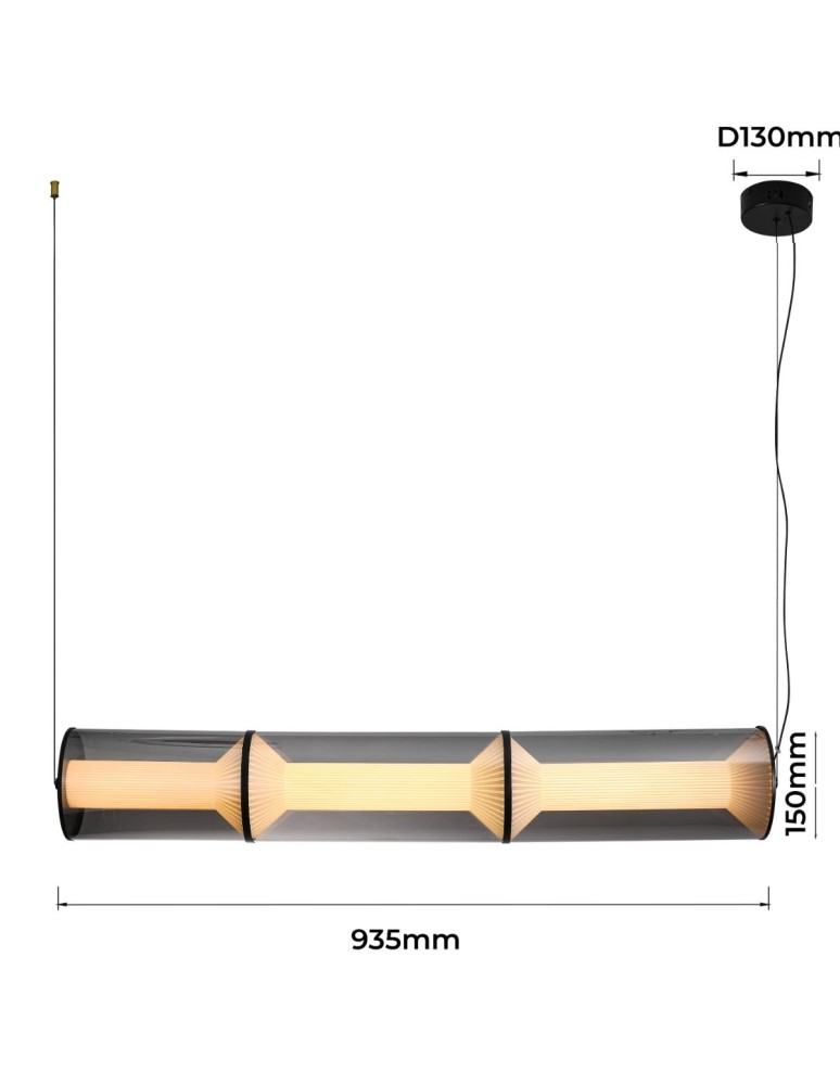 Light Prestige Lampa wisząca Aeris 3 linia dymna LED CCT LP-2137/3L SM
