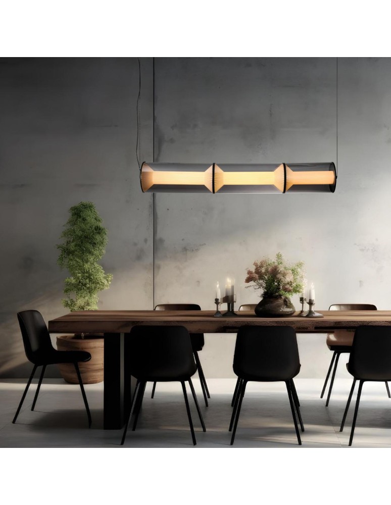 Light Prestige Lampa wisząca Aeris 3 linia transparent LED CCT LP-2137/3L TR