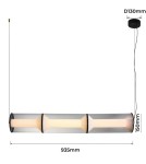 Light Prestige Lampa wisząca Aeris 3 linia transparent LED CCT LP-2137/3L TR