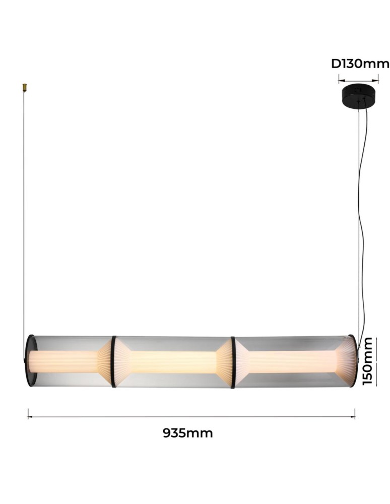 Light Prestige Lampa wisząca Aeris 3 linia transparent LED CCT LP-2137/3L TR