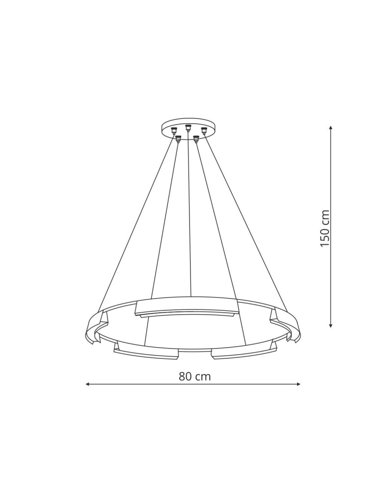 Light Prestige Lampa wisząca Tura 80 cm złota LED CCT LP-9786/1P 80cm GD