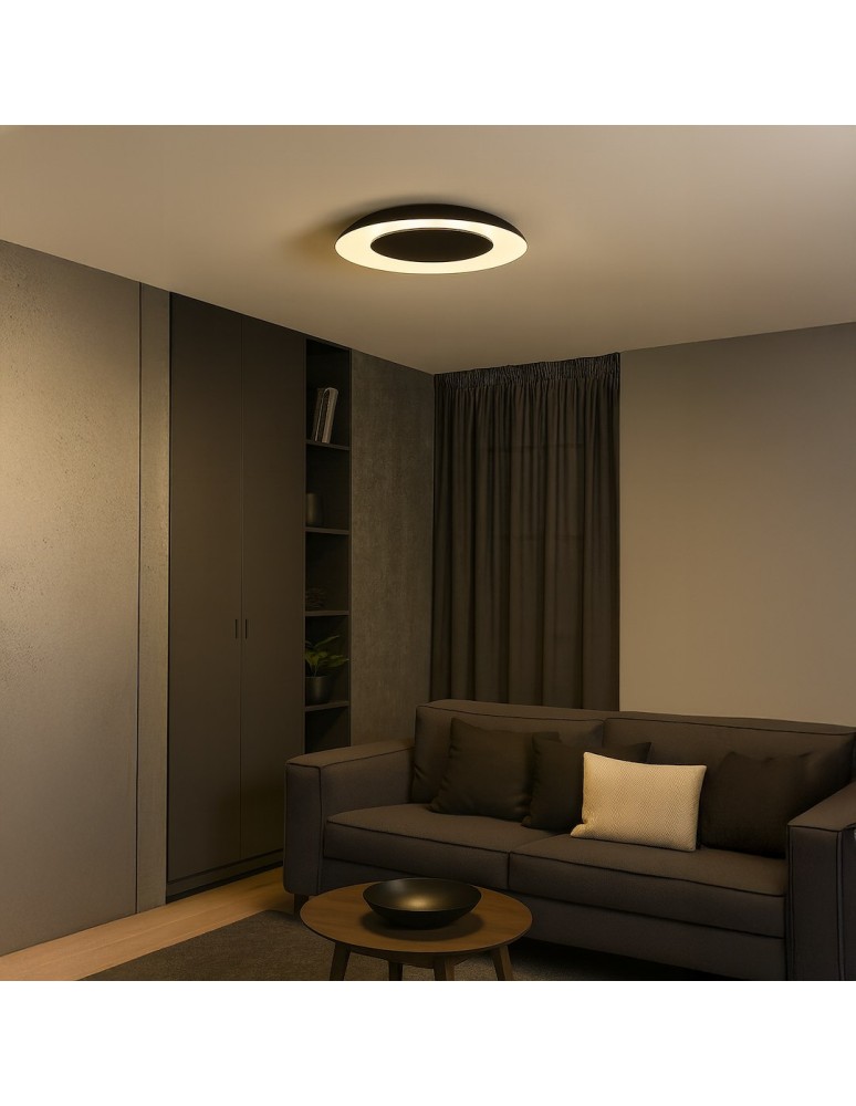 Milagro Lampa sufitowa Piattino Czarny 30W LED 3000K-4000k-6000K ML1811