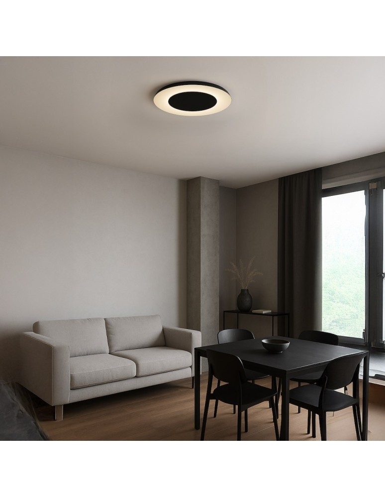 Milagro Lampa sufitowa Piattino Czarny 30W LED 3000K-4000k-6000K ML1811