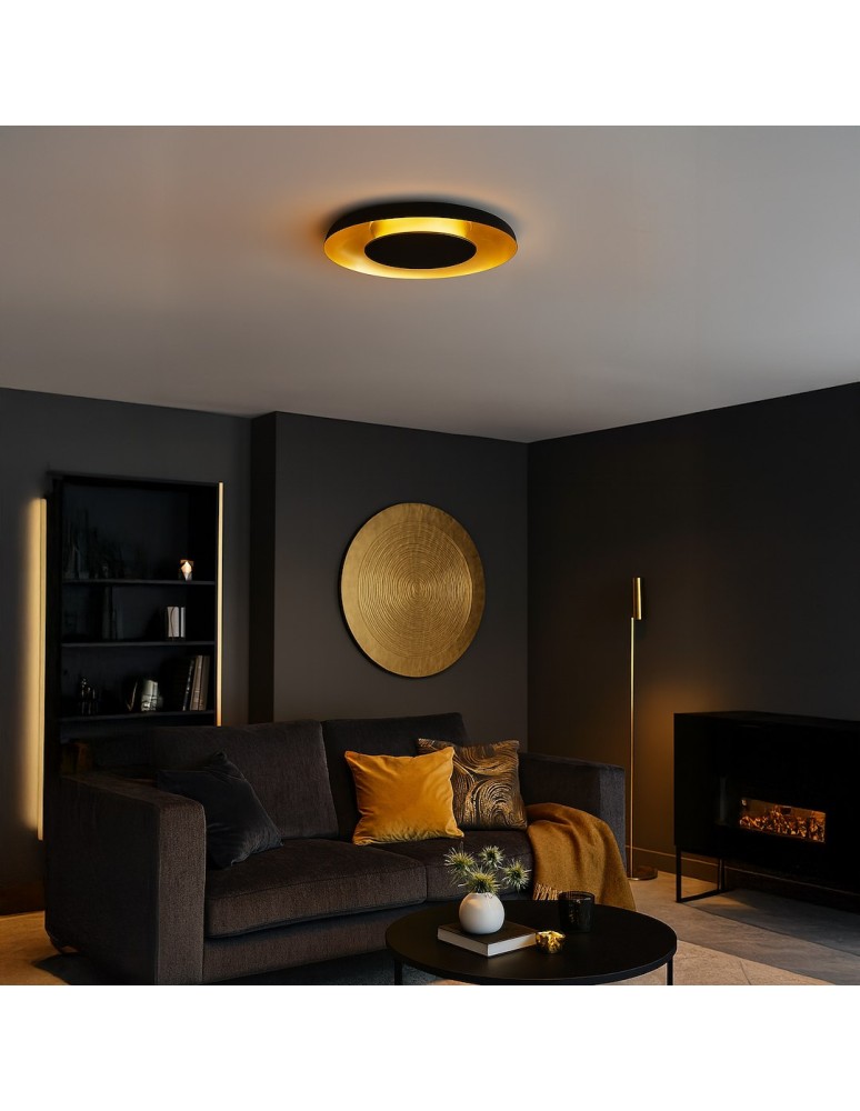 Milagro Lampa sufitowa Piattino Czarny Złoty 30W LED 3000K-4000k-6000K ML1812