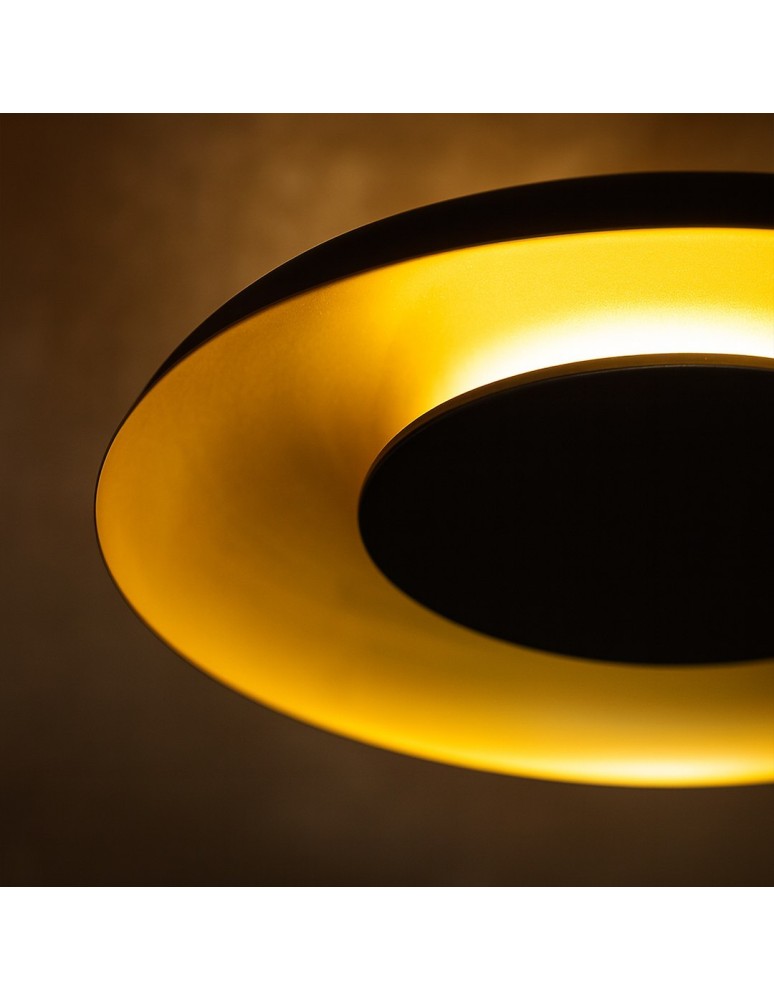 Milagro Lampa sufitowa Piattino Czarny Złoty 30W LED 3000K-4000k-6000K ML1812