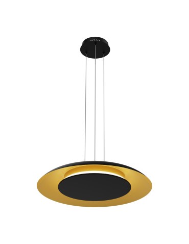 Milagro Lampa wisząca Piattino Czarny Złoty 30W LED 3000K-4000k-6000K ML1815