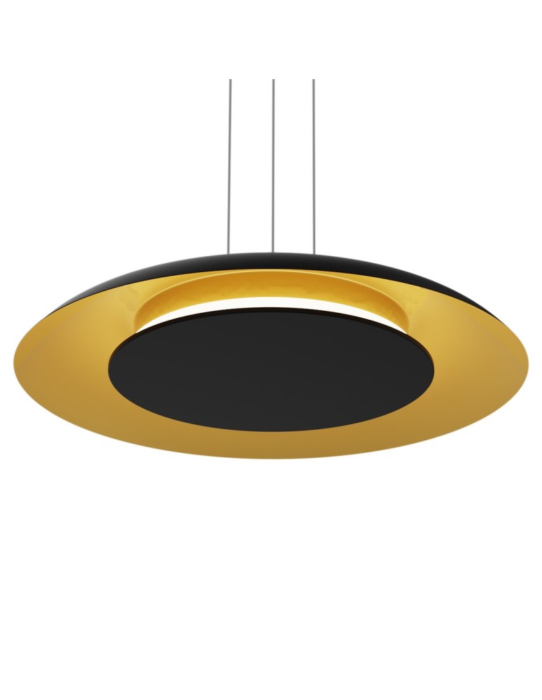 Milagro Lampa wisząca Piattino Czarny Złoty 30W LED 3000K-4000k-6000K ML1815