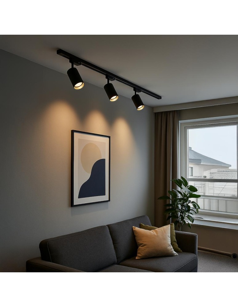 Milagro Track Spot Pipe Czarny 1xGU10 3-obwodowy ML2062