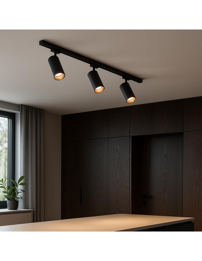 Milagro Track Spot Pipe Czarny 1xGU10 3-obwodowy ML2062