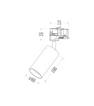 Milagro Track Spot Pipe Czarny 1xGU10 3-obwodowy ML2062
