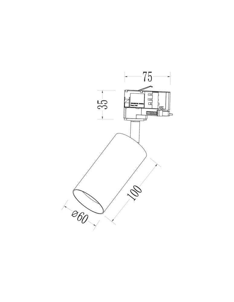 Milagro Track Spot Pipe Czarny 1xGU10 3-obwodowy ML2062