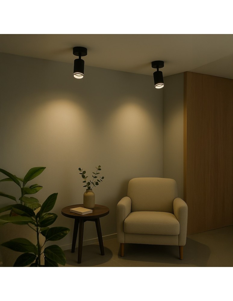 Milagro Oprawa Pipe Ring Spot Czarny 1xGU10 ML2067