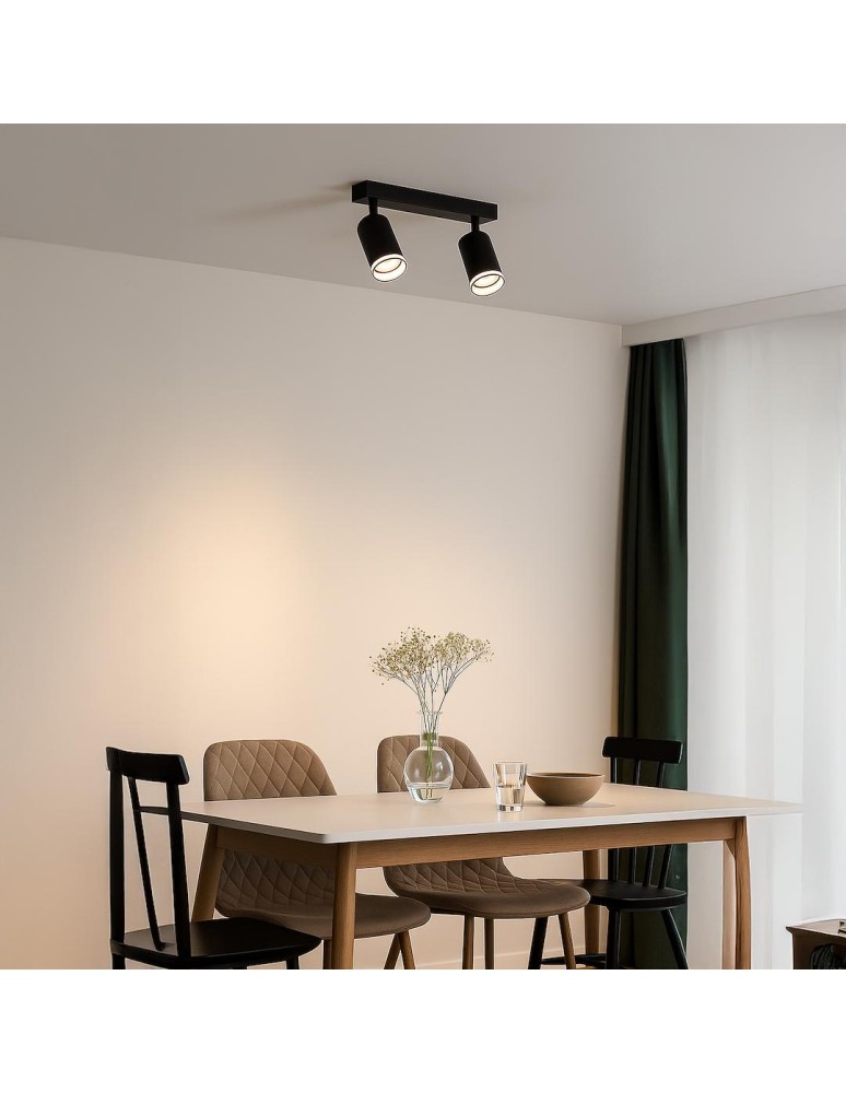 Milagro Oprawa Pipe Ring Spot Czarny 2xGU10 ML2069