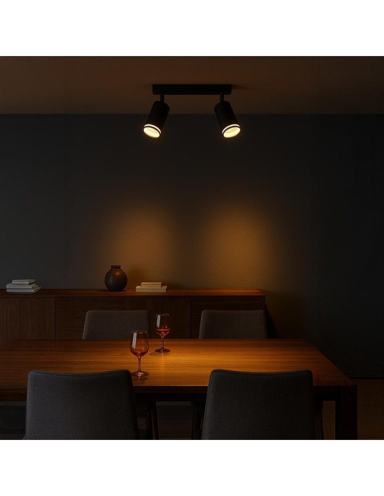 Milagro Oprawa Pipe Ring Spot Czarny 2xGU10 ML2069