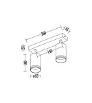 Milagro Oprawa Pipe Ring Spot Czarny 2xGU10 ML2069