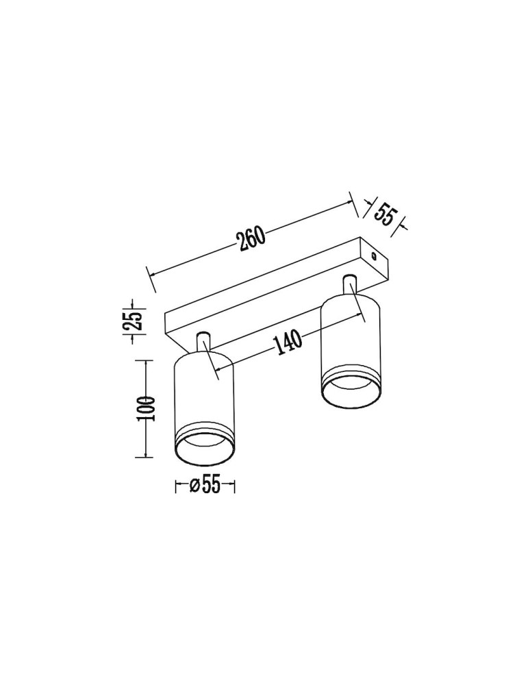 Milagro Oprawa Pipe Ring Spot Czarny 2xGU10 ML2069