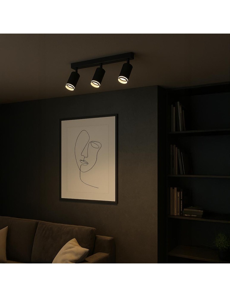 Milagro Oprawa Pipe Ring Spot Czarny 3xGU10 ML2071