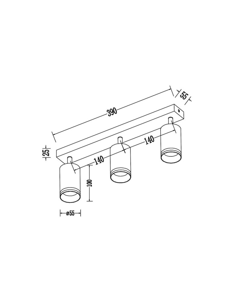 Milagro Oprawa Pipe Ring Spot Czarny 3xGU10 ML2071