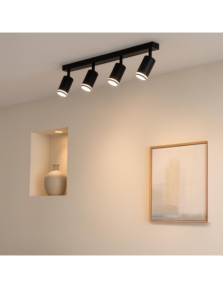 Milagro Oprawa Pipe Ring Spot Czarny 4xGU10 ML2073