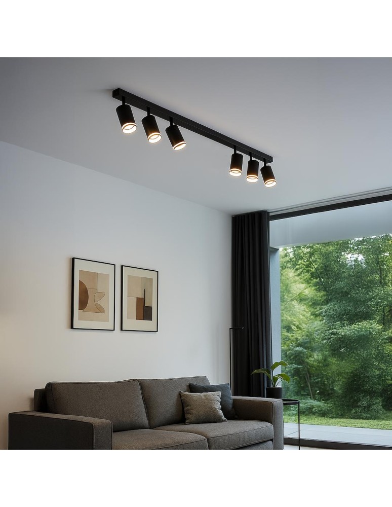 Milagro Oprawa Pipe Ring Spot Czarny 6xGU10 ML2075