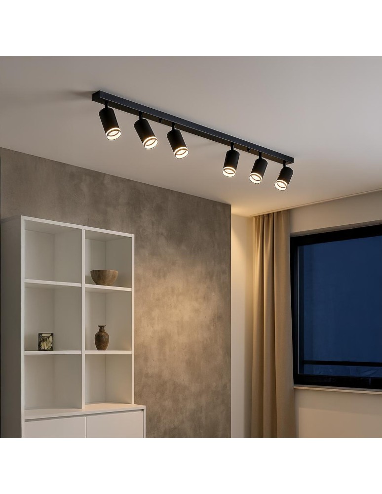 Milagro Oprawa Pipe Ring Spot Czarny 6xGU10 ML2075