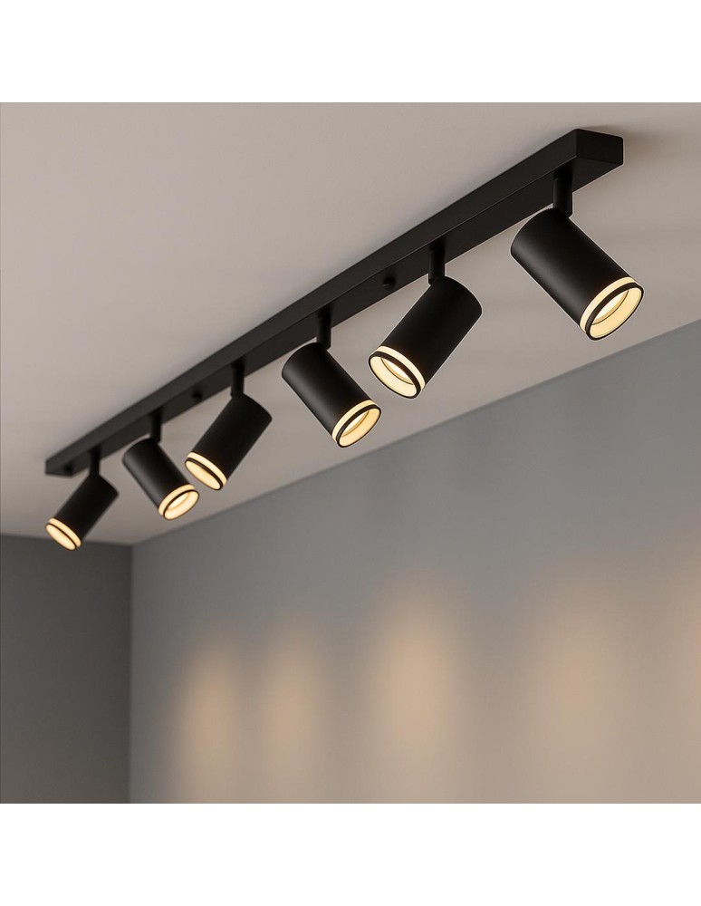 Milagro Oprawa Pipe Ring Spot Czarny 6xGU10 ML2075