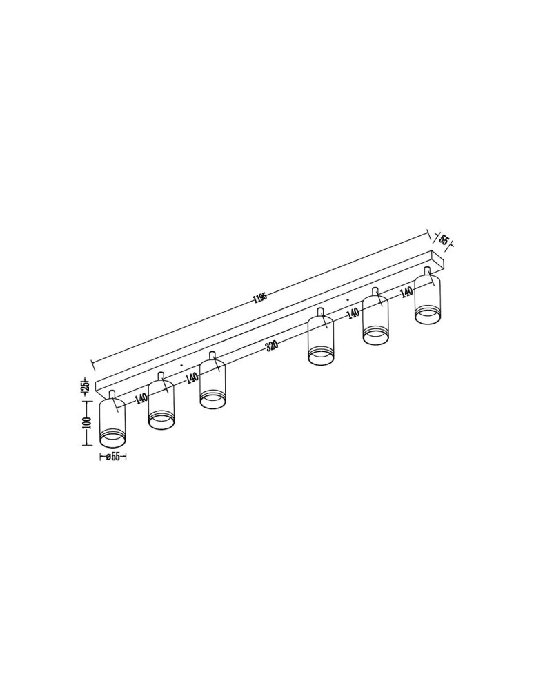 Milagro Oprawa Pipe Ring Spot Czarny 6xGU10 ML2075