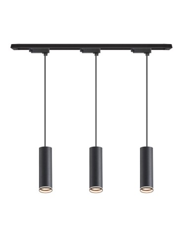 Milagro Zestaw Oprawa Pipe Ring Track Zwis Czarny 3xGU10 1m ML2079