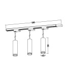 Milagro Zestaw Oprawa Pipe Ring Track Zwis Czarny 3xGU10 1m ML2079