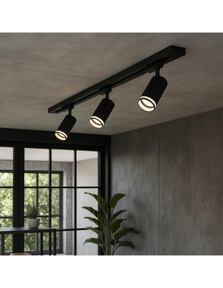 Milagro Zestaw Oprawa Pipe Ring Track Czarny 3xGU10 1m ML2083