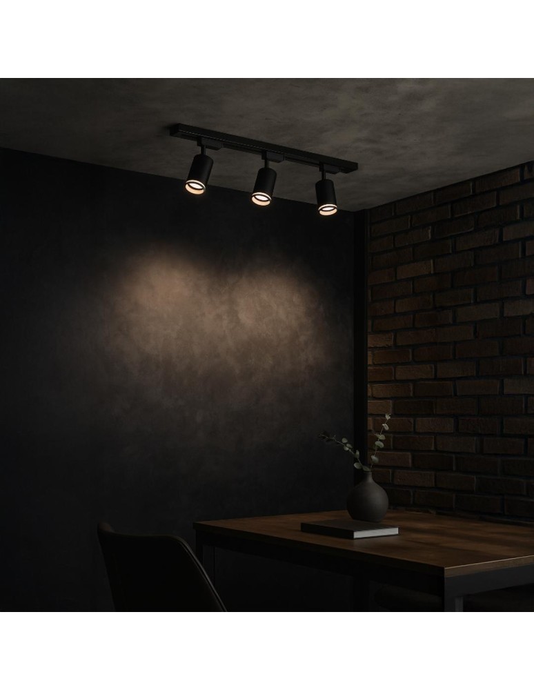 Milagro Zestaw Oprawa Pipe Ring Track Czarny 3xGU10 1m ML2083