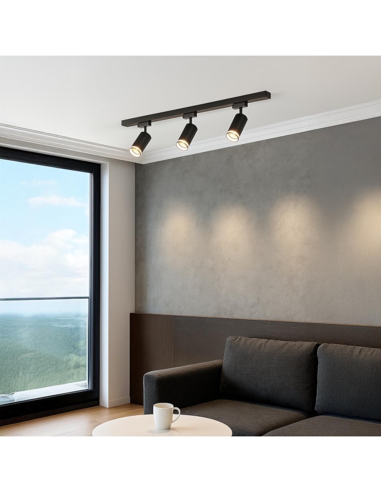 Milagro Zestaw Oprawa Pipe Ring Track Czarny 3xGU10 1m ML2083