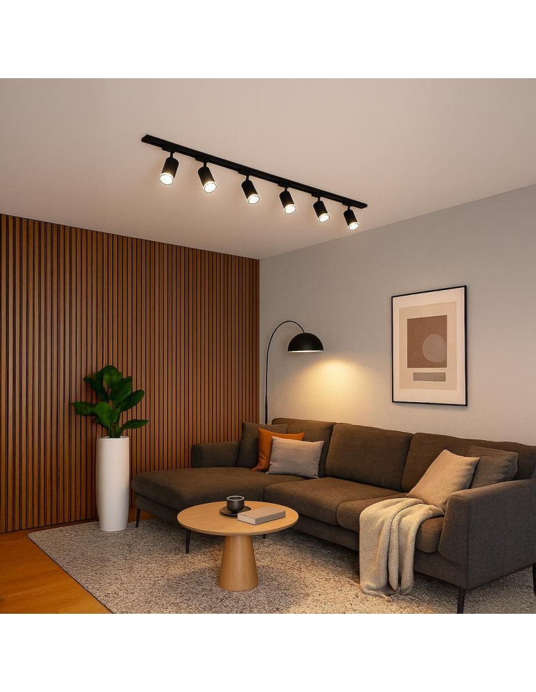 Milagro Zestaw Oprawa Pipe Ring Track Czarny 6xGU10 2m ML2085