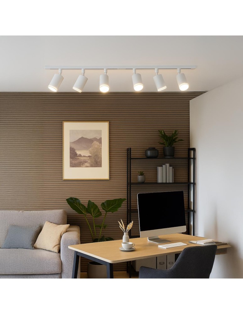 Milagro Zestaw Oprawa Pipe Ring Track Biały 6xGU10 2m ML2086