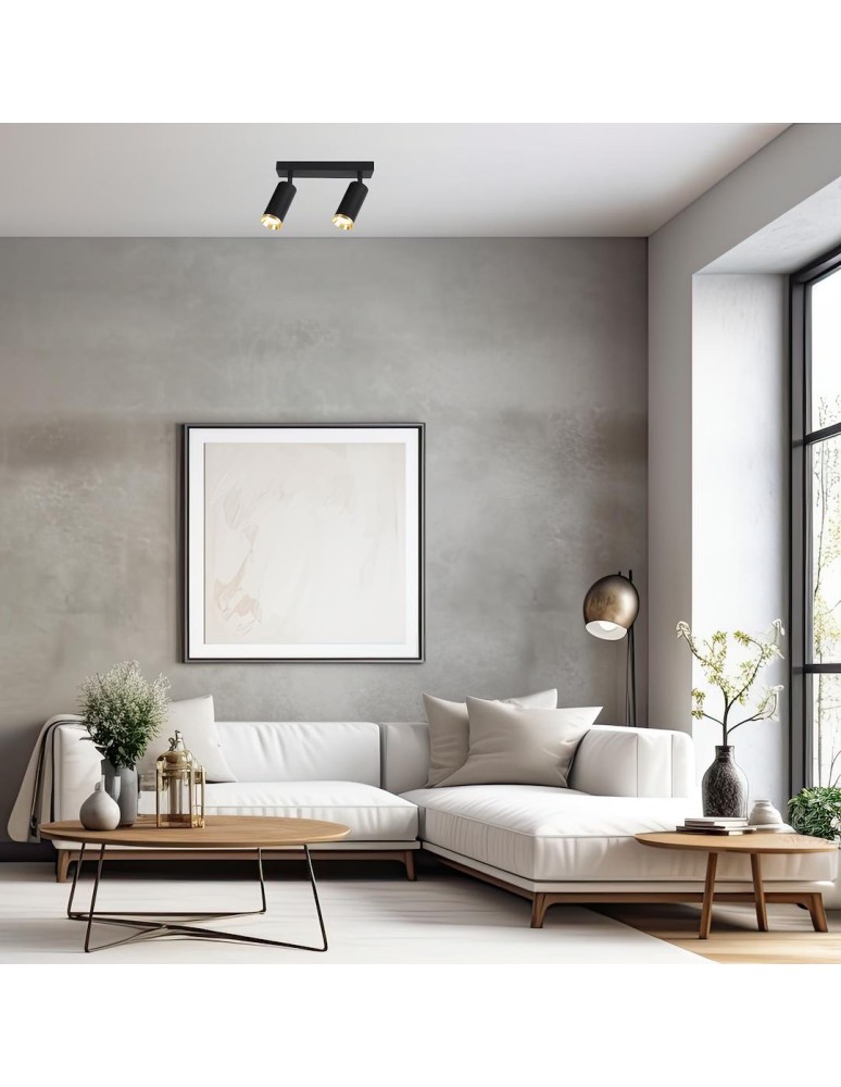 Milagro Oprawa Mica Spot Czarny + Złoty 2xGU10 ML2096