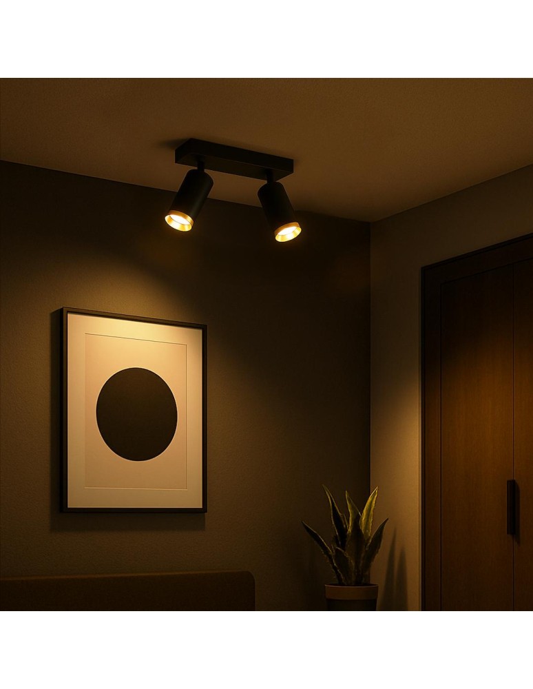 Milagro Oprawa Mica Spot Czarny + Złoty 2xGU10 ML2096