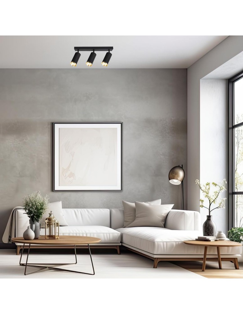 Milagro Oprawa Mica Spot Czarny + Złoty 3xGU10 ML2098