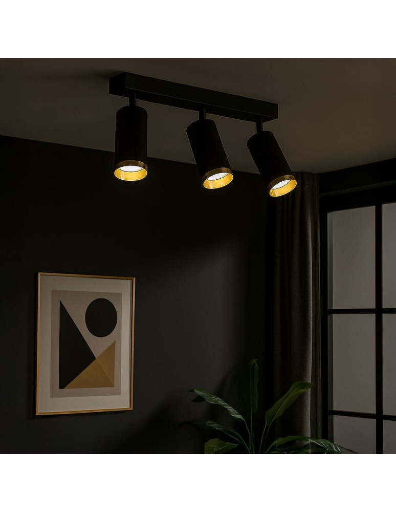 Milagro Oprawa Mica Spot Czarny + Złoty 3xGU10 ML2098
