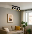 Milagro Oprawa Mica Spot Czarny + Złoty 4xGU10 ML2100