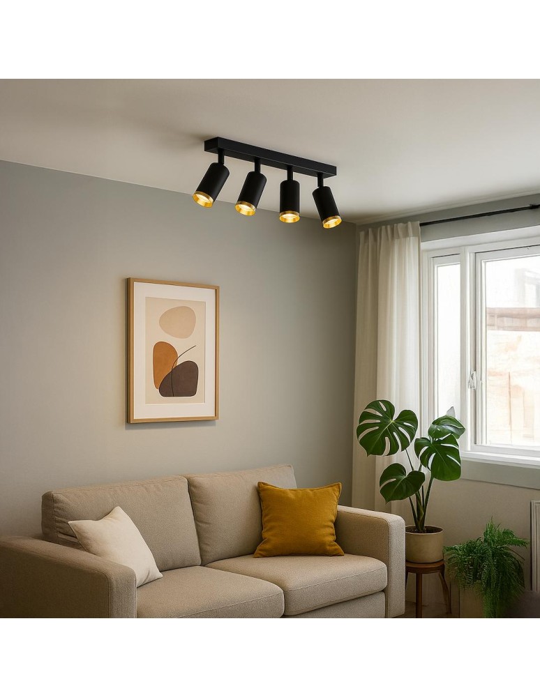 Milagro Oprawa Mica Spot Czarny + Złoty 4xGU10 ML2100